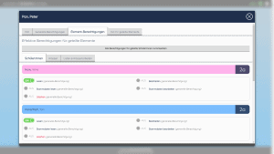 Bild von der Rechtevergabe für einzelne, geteilte Elemente in der entzettelt App