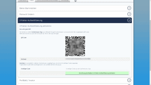 Bild von der Einrichtung der 2-Faktor-Authentifizierung in der entzettelt App